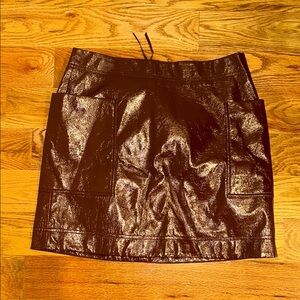 Maeve Mauve Faux Patent Leather Skirt size 14